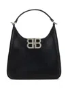 Balenciaga Bb Soft Lambskin Leather Hobo Bag In Black