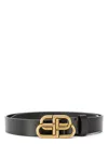 Balenciaga Bb Leather Belt In Black