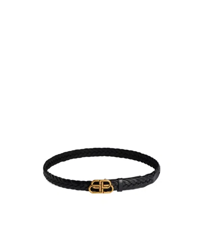 Balenciaga Women's Bb Thin Belt In Black
