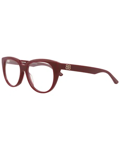 Balenciaga Women's Bb0131o 53mm Optical Frames In Burgundy