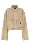 Balenciaga Women Beige Denim Jacket In Multi