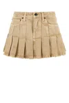 Balenciaga Women Beige Denim Mini Skirt In Brown