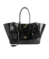 Balenciaga Medium Bel Air Carry All Croc Emobssed Leather Tote