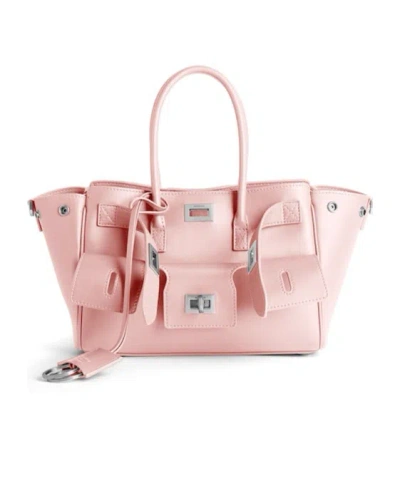 Balenciaga Women's Bel Air Carry All Bag Mini  In Suede Pink