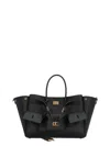 Balenciaga Women Black Leather Small Carry All Bel Air Shopping Bag