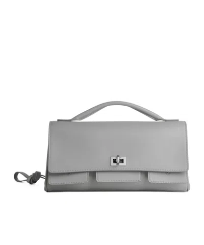 Balenciaga Women's Bel Air Clutch On Strap Small  In Cloud Grey