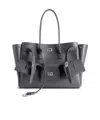Balenciaga Medium Leather Bel Air Carry All Tote Bag In Grey