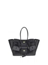 Balenciaga Black Leather Carry All Bel Air Backpack In Black