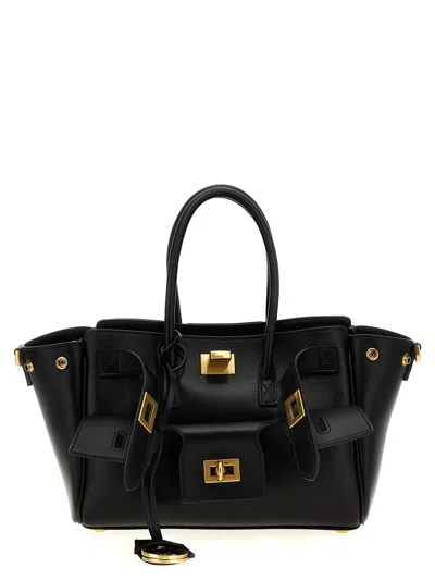 Balenciaga Mini Bel Air Leather Top Handle Bag In Black