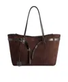 Balenciaga Dark Brown Bel Air Tote In Animal Print