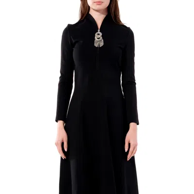 Balenciaga Jewellery Skater Dress In Black