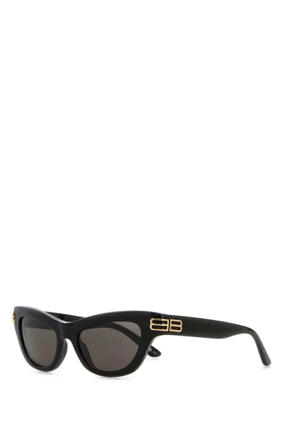 Balenciaga Women Black Acetate Casino Cat Sunglasses