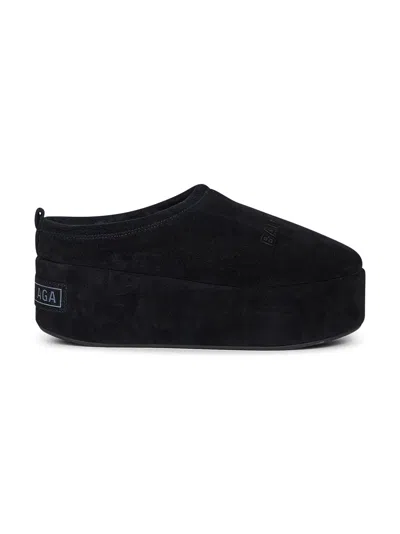 Balenciaga Women Black Alaska Soft Platform Mules In Multi