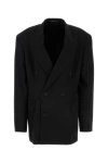Balenciaga Black Barathea Oversize Cinched Blazer In Black