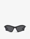 Balenciaga Womens Black Bb0229s Bat Rectangle Sunglasses In Black