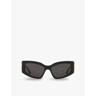 Balenciaga Womens Black Bb0321s Cat Eye-frame Acetate Sunglasses