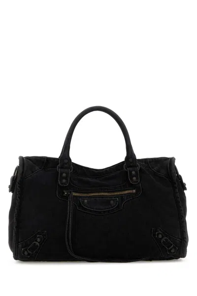 BALENCIAGA BALENCIAGA WOMEN BLACK DENIM MEDIUM LE CITY HANDBAG