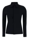Balenciaga Women Black Elastic Shirt In Techno Fabric Stretch Woman In Black