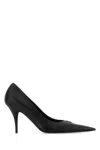 Balenciaga Women Black Leather Avenue Bb Editor 90 Pumps In Black