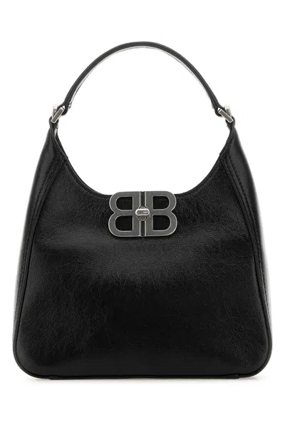Balenciaga Black Leather Bb Soft Handbag