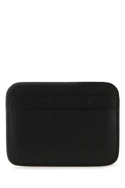 Balenciaga Women Black Leather Card Holder