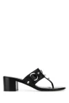 Balenciaga Thong Sandals Block Heel In Black