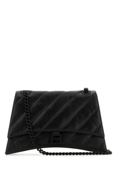 Balenciaga Crush Medium Shoulder Bag In Black