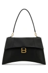 Balenciaga Medium Hourglass Soft Leather Shoulder Bag In Black