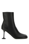 Balenciaga Black Leather Lady Ankle Boots In Black