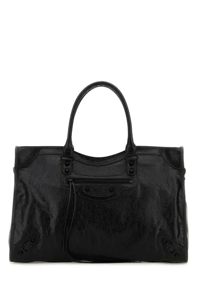 Balenciaga Women Black Leather Large Le City Shopping Bag