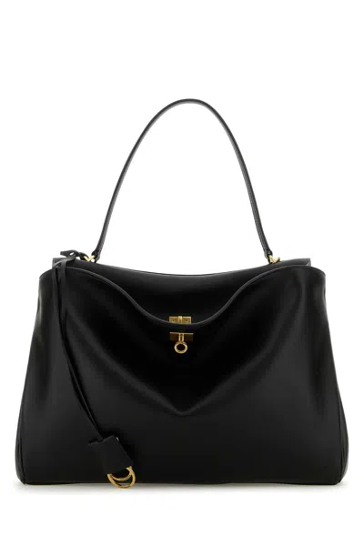 Balenciaga Women Black Leather Large Rodeo Handbag