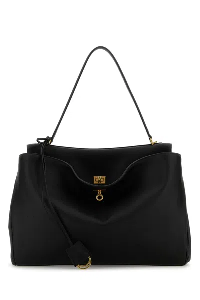 Balenciaga Women Black Leather Large Rodeo Handbag In Pink