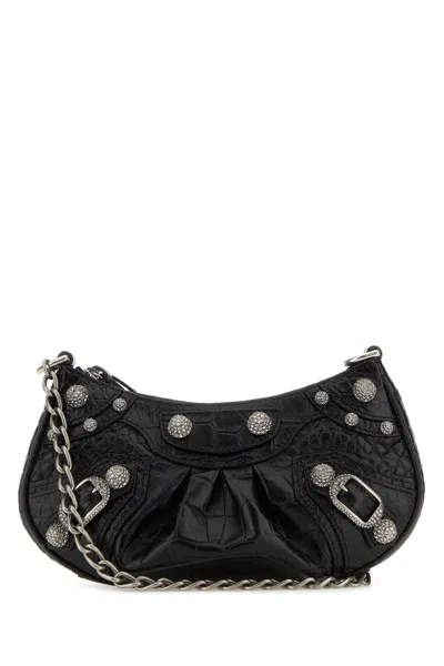 Balenciaga Women Black Leather Le Cagole Mini Handbag