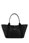 Balenciaga Black Leather Medium Biarritz Shopping Bag In Black