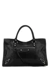 Balenciaga Leather Shoulder Bag Detachable Strap In Black
