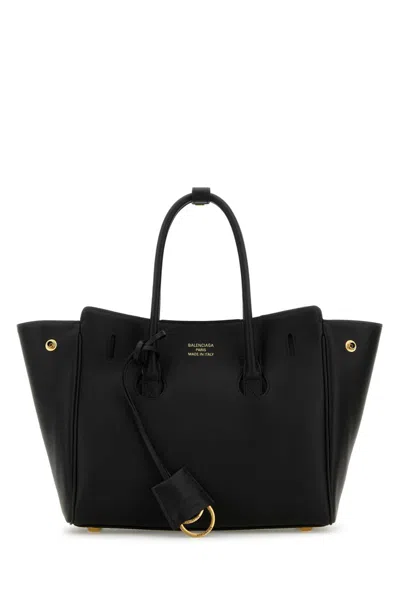 Balenciaga Women Black Leather Mini Carry All Hampton Shopping Bag