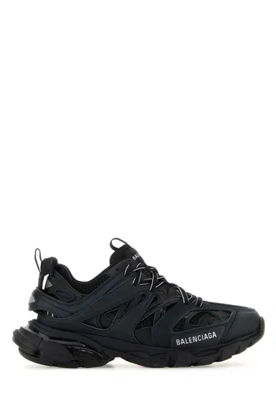 Balenciaga Women Black Mesh And Rubber Track Sneakers