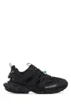 Balenciaga Black Mesh And Rubber Track Sneakers In Black
