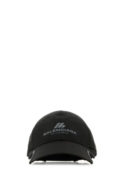 Balenciaga Women Black Polyester Baseball Cap