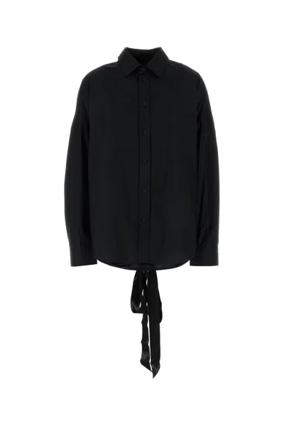 Balenciaga Women Black Poplin Oversize Shirt