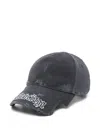 Balenciaga Black Drill Blackletter Script Cap In Black