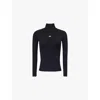 Balenciaga Activewear Logo High-neck Top In Black