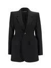 Balenciaga Structured Wool Blazer Jacket With Padded Shoulders In Black