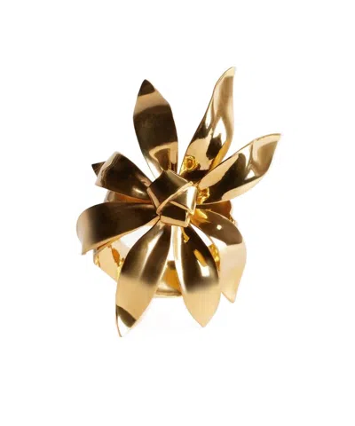 Balenciaga Bow-detail Cuff Bracelet In Gold