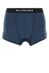 Balenciaga Women Blue Stretch Cotton Mini Skirt