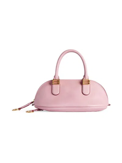 Balenciaga Mini Bolero B-logo Leather Tote Bag In Pink