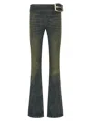 Balenciaga Buckle-detail Bootcut Jeans In Multi