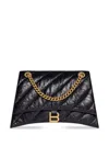 Balenciaga Women Borsa Crush Media Trapuntata Con Catena In Black