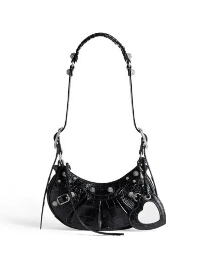 Balenciaga Women Borsa Le Cagole Xs Con Lavorazione Coccodrillo E Strass In Black