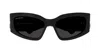 Balenciaga Grey Rectangular Ladies Sunglasses Bb0096s 001 51 In Black